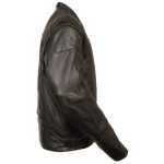 Milwaukee Leather MLM1510 Men’s Black Leather Scooter Jacket with Reflective Skull - Image 8