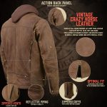 Milwaukee Leather MLM1511 Men’s ‘Vagabond’ Vintage Crazy Horse’ Brown Leather Jacket w/ Removable Hoodie - Image 6