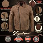 Milwaukee Leather MLM1511 Men’s ‘Vagabond’ Vintage Crazy Horse’ Brown Leather Jacket w/ Removable Hoodie - Image 2