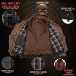 Milwaukee Leather MLM1511 Men’s ‘Vagabond’ Vintage Crazy Horse’ Brown Leather Jacket w/ Removable Hoodie - Image 8