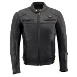Milwaukee Leather Heated Jacket for Men’s Black Cowhide Leather – Motorcycle Vented Jacket for All Seasons MLM1513 - Image 16