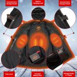 Milwaukee Leather Heated Jacket for Men’s Black Cowhide Leather – Motorcycle Vented Jacket for All Seasons MLM1513 - Image 4