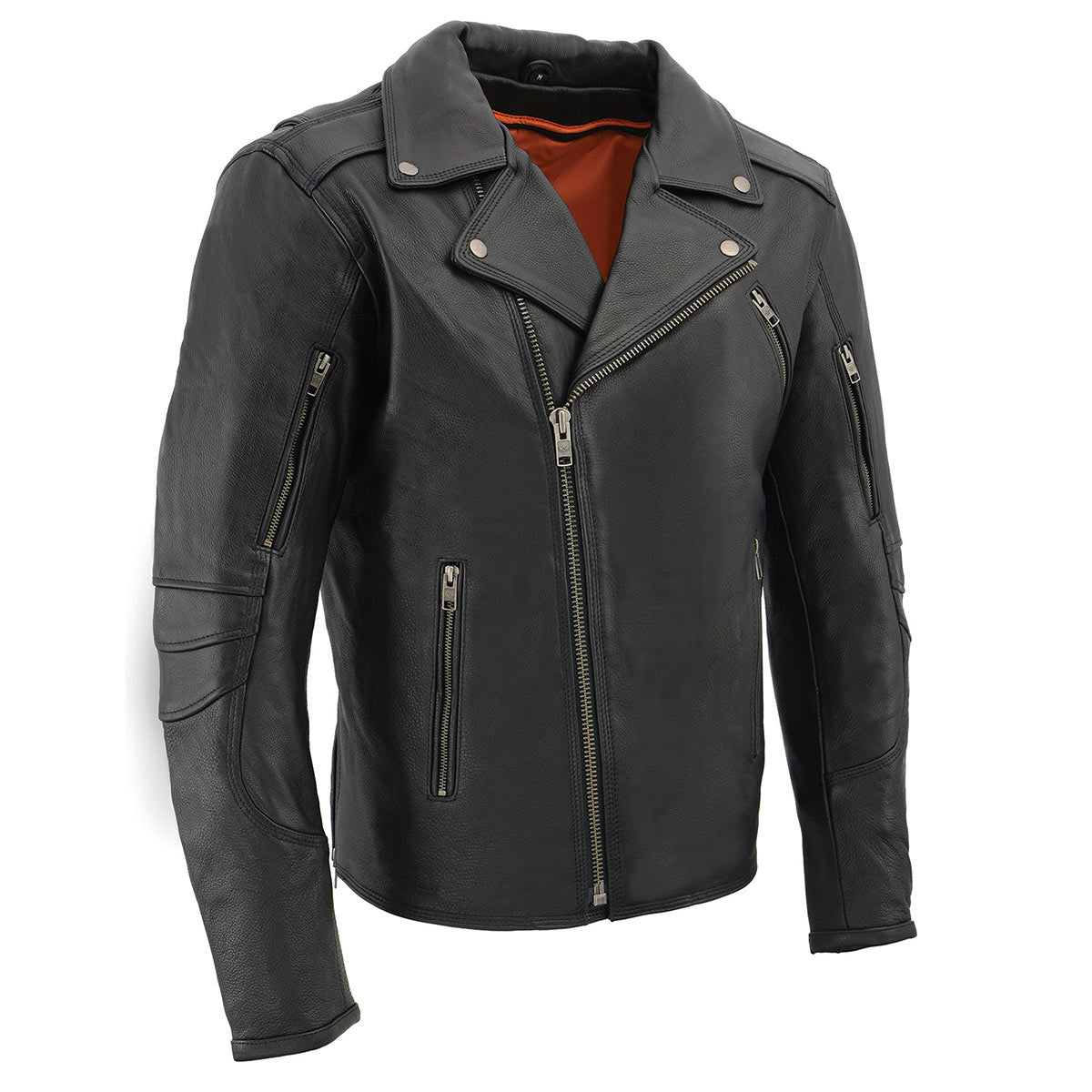 Milwaukee Leather MLM1515 Men’s Classic Beltless Black Leather Triple Stitched Motorcycle Biker Rider Jacket