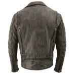 Milwaukee Leather MLM1515 Men’s Classic Beltless Distressed Brown Leather Triple Stitched Motorcycle Biker Jacket - Image 2