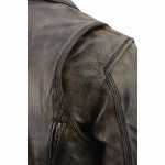 Milwaukee Leather MLM1515 Men’s Classic Beltless Distressed Brown Leather Triple Stitched Motorcycle Biker Jacket - Image 11