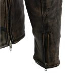 Milwaukee Leather MLM1515 Men’s Classic Beltless Distressed Brown Leather Triple Stitched Motorcycle Biker Jacket - Image 8