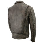 Milwaukee Leather MLM1515 Men’s Classic Beltless Distressed Brown Leather Triple Stitched Motorcycle Biker Jacket - Image 13