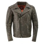 Milwaukee Leather MLM1515 Men’s Classic Beltless Distressed Brown Leather Triple Stitched Motorcycle Biker Jacket - Image 12
