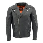 Milwaukee Leather MLM1516 Black Real Leather Motorcycle Jacket for Men – Vintage Brando Style Biker Jacket - Image 10
