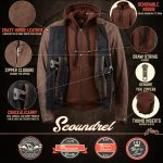 Milwaukee Leather MLM1518 Men’s ‘Scoundrel’ Vintage Crazy Horse Brown Leather Jacket w/ Removable Hoodie - Image 8
