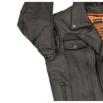 Milwaukee Leather MLM1520 Men’s Pistol Pete Vented Black Leather Cruiser Jacket - Image 10