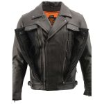 Milwaukee Leather MLM1520 Men’s Pistol Pete Vented Black Leather Cruiser Jacket - Image 8