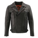 Milwaukee Leather MLM1520 Men’s Pistol Pete Vented Black Leather Cruiser Jacket - Image 5