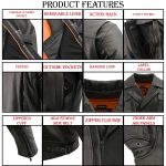Milwaukee Leather MLM1520 Men’s Pistol Pete Vented Black Leather Cruiser Jacket - Image 6