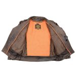 Milwaukee Leather MLM1522 Men’s ‘Vented’ Retro Brown Leather Motorcycle Jacket - Image 5