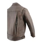 Milwaukee Leather MLM1522 Men’s ‘Vented’ Retro Brown Leather Motorcycle Jacket - Image 6