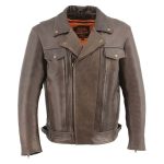 Milwaukee Leather MLM1522 Men’s ‘Vented’ Retro Brown Leather Motorcycle Jacket - Image 8