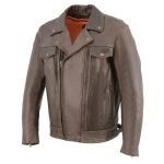 Milwaukee Leather MLM1522 Men’s ‘Vented’ Retro Brown Leather Motorcycle Jacket - Image 9