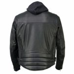 Milwaukee Leather MLM1523 Men’s ‘Scoundrel’ Black Leather Fashion Motorcycle Riding Jacket w/ Removable Hoodie - Image 10