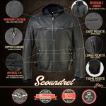 Milwaukee Leather MLM1523 Men’s ‘Scoundrel’ Black Leather Fashion Motorcycle Riding Jacket w/ Removable Hoodie - Image 2