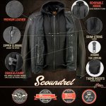 Milwaukee Leather MLM1523 Men’s ‘Scoundrel’ Black Leather Fashion Motorcycle Riding Jacket w/ Removable Hoodie - Image 6