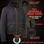 Milwaukee Leather MLM1523 Men’s ‘Scoundrel’ Black Leather Fashion Motorcycle Riding Jacket w/ Removable Hoodie - Image 7