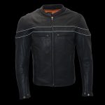Milwaukee Leather MLM1525 Men’s ‘Crossover’ Black Leather Lightweight MC Jacket - Image 7