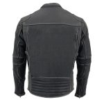 Milwaukee Leather MLM1536 Mens Vintage Distressed Grey Leather Scooter Style Motorcycle Jacket – Reflective Piping - Image 6