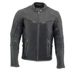 Milwaukee Leather MLM1536 Mens Vintage Distressed Grey Leather Scooter Style Motorcycle Jacket – Reflective Piping - Image 10
