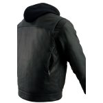 Milwaukee Leather MLM1537 Men’s Black Leather ‘Utility Pocket’ Vented Jacket with Removable Hoodie - Image 10