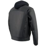 Milwaukee Leather MLM1537 Men’s Black Leather ‘Utility Pocket’ Vented Jacket with Removable Hoodie - Image 8