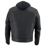 Milwaukee Leather MLM1537 Men’s Black Leather ‘Utility Pocket’ Vented Jacket with Removable Hoodie - Image 2