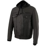 Milwaukee Leather MLM1537 Men’s Black Leather ‘Utility Pocket’ Vented Jacket with Removable Hoodie - Image 9