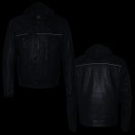 Milwaukee Leather MLM1537 Men’s Black Leather ‘Utility Pocket’ Vented Jacket with Removable Hoodie - Image 4