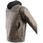 Milwaukee Leather MLM1538 Men’s Distressed Brown Leather ‘Utility Pocket’ Vented Jacket with Removable Hoodie - Image 11