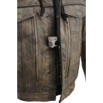 Milwaukee Leather MLM1538 Men’s Distressed Brown Leather ‘Utility Pocket’ Vented Jacket with Removable Hoodie - Image 8