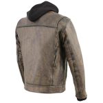 Milwaukee Leather MLM1538 Men’s Distressed Brown Leather ‘Utility Pocket’ Vented Jacket with Removable Hoodie - Image 13