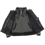 Milwaukee Leather MLM1539 Men’s Distressed Grey Leather ‘Utility Pocket’ Vented Jacket with Removable Hoodie - Image 4