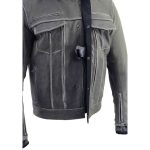 Milwaukee Leather MLM1539 Men’s Distressed Grey Leather ‘Utility Pocket’ Vented Jacket with Removable Hoodie - Image 7