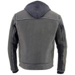 Milwaukee Leather MLM1539 Men’s Distressed Grey Leather ‘Utility Pocket’ Vented Jacket with Removable Hoodie - Image 2