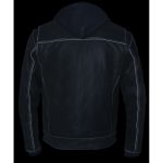 Milwaukee Leather MLM1539 Men’s Distressed Grey Leather ‘Utility Pocket’ Vented Jacket with Removable Hoodie - Image 8