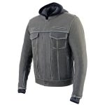 Milwaukee Leather MLM1539 Men’s Distressed Grey Leather ‘Utility Pocket’ Vented Jacket with Removable Hoodie - Image 12