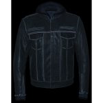 Milwaukee Leather MLM1539 Men’s Distressed Grey Leather ‘Utility Pocket’ Vented Jacket with Removable Hoodie - Image 9