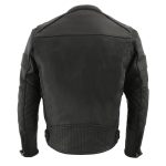 Milwaukee Leather MLM1545 Men’s Quilted Pattern Triple Vent Black Leather Scooter Jacket - Image 2