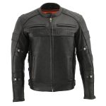 Milwaukee Leather MLM1545 Men’s Quilted Pattern Triple Vent Black Leather Scooter Jacket - Image 8