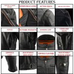 Milwaukee Leather MLM1545 Men’s Quilted Pattern Triple Vent Black Leather Scooter Jacket - Image 6