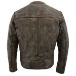 Milwaukee Leather MLM1550 Men’s Vented Black-Beige Distressed Leather Scooter Style Motorcycle Jacket w/ Liner - Image 4
