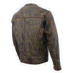 Milwaukee Leather MLM1550 Men’s Vented Black-Beige Distressed Leather Scooter Style Motorcycle Jacket w/ Liner - Image 8
