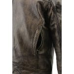 Milwaukee Leather MLM1550 Men’s Vented Black-Beige Distressed Leather Scooter Style Motorcycle Jacket w/ Liner - Image 11