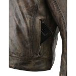 Milwaukee Leather MLM1550 Men’s Vented Black-Beige Distressed Leather Scooter Style Motorcycle Jacket w/ Liner - Image 10
